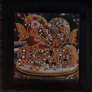 Gold and Brown Love Decor with Intricate Accents